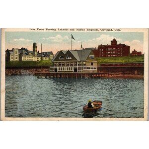 Lake Front Showing Lakeside & Marine Hospitals Cleveland Ohio PC338
